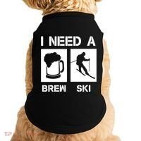 I Need A Brewski Funny Beer Ing Skier Ski Snowboarder Gift Doggie Tank thumb 0