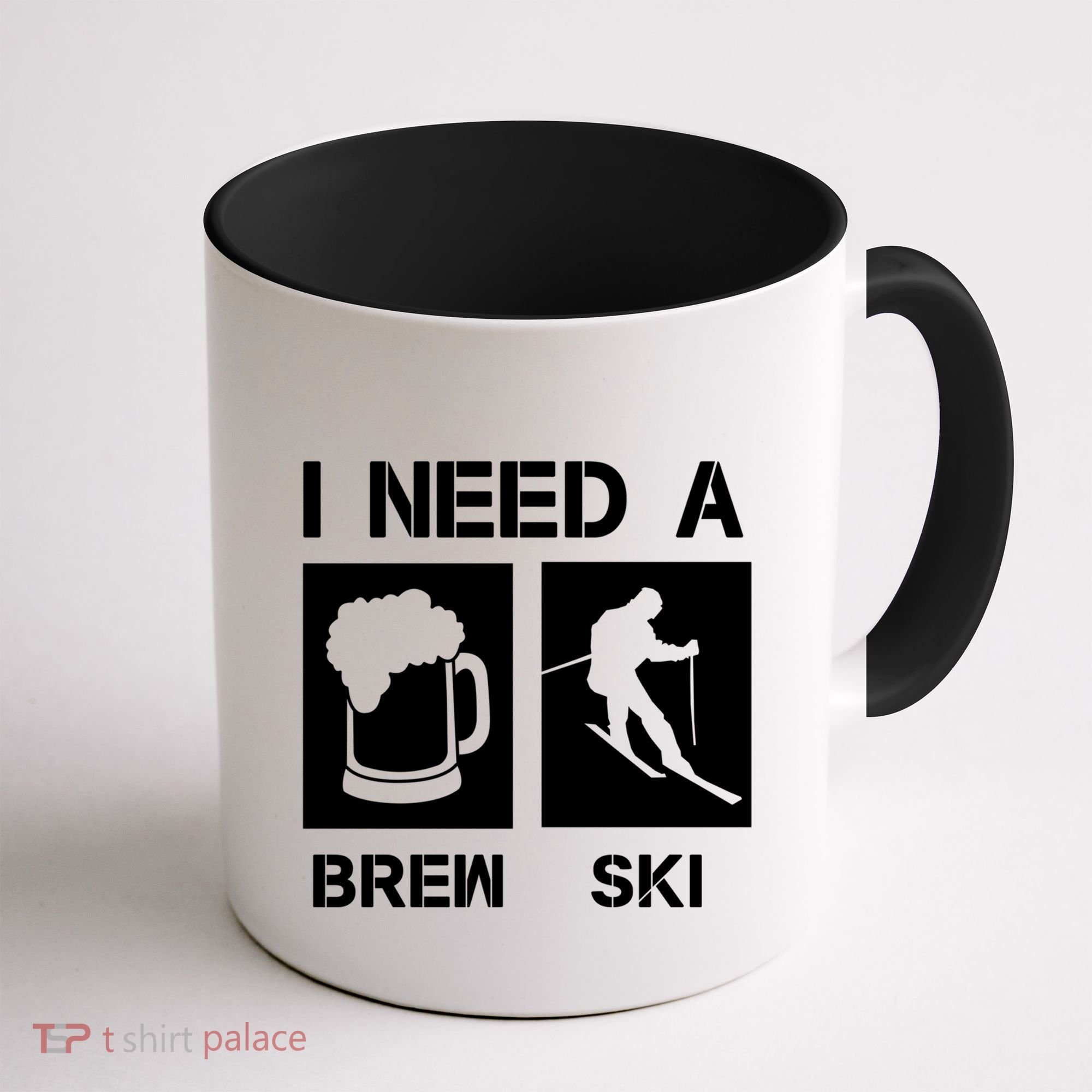 I Need A Brewski Funny Beer Ing Skier Ski Snowboarder Gift Coffee Mug