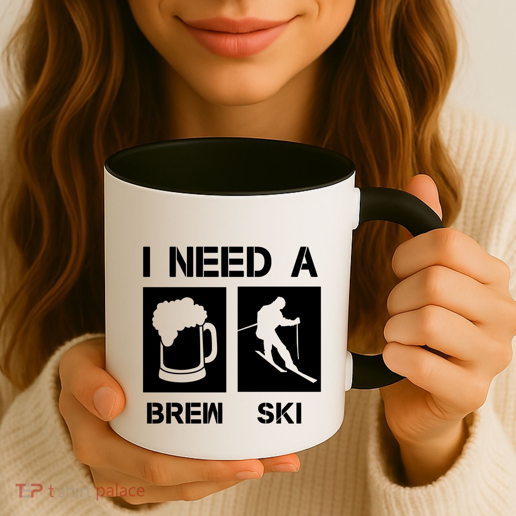 I Need A Brewski Funny Beer Ing Skier Ski Snowboarder Gift Coffee Mug
