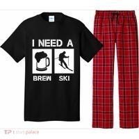 I Need A Brewski Funny Beer Ing Skier Ski Snowboarder Gift Pajama Set thumb 0
