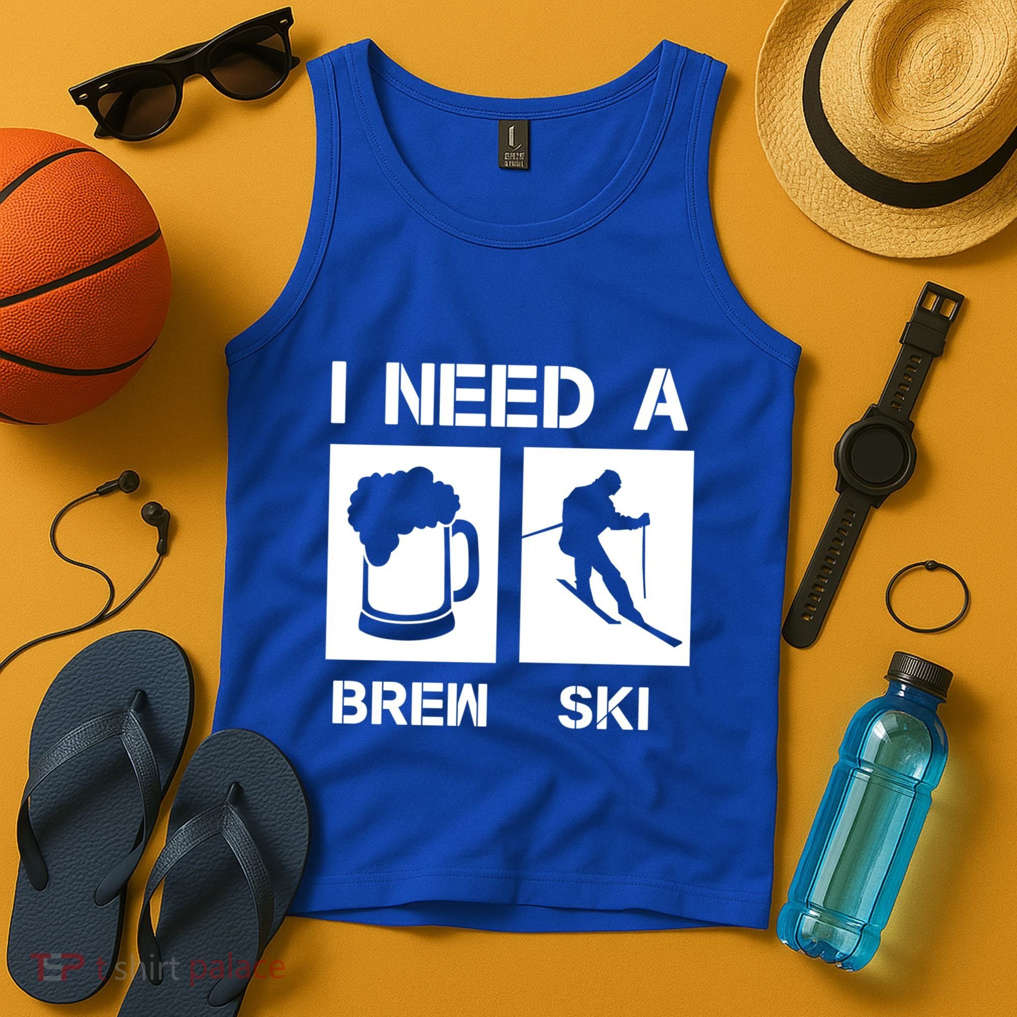I Need A Brewski Funny Beer Ing Skier Ski Snowboarder Gift Tank Top