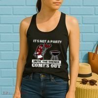 ItS Not A Party Until The Wiener Comes Out Hot Dog Bbq Women's Tank Top thumb 2
