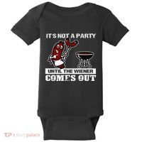 ItS Not A Party Until The Wiener Comes Out Hot Dog Bbq Baby Bodysuit thumb 0