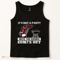 ItS Not A Party Until The Wiener Comes Out Hot Dog Bbq Tank Top thumb 2