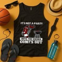 ItS Not A Party Until The Wiener Comes Out Hot Dog Bbq Tank Top thumb 4
