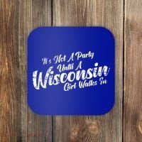 Its Not A Party Until A Wisconsin Walks In Gift Coaster thumb 0