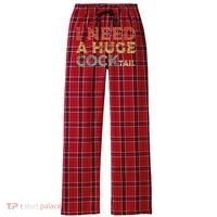 I Need A Huge COCKtail Funny Drinking Women's Flannel Plaid Pajama Pants thumb 0