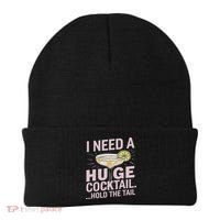 I Need A Huge Cocktail Hold The Tail Summer Drinking Humor Beanie thumb 0