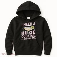I Need A Huge Cocktail Hold The Tail Summer Drinking Humor Kids Hoodie thumb 0