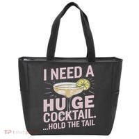I Need A Huge Cocktail Hold The Tail Summer Drinking Humor Tote Bag thumb 0