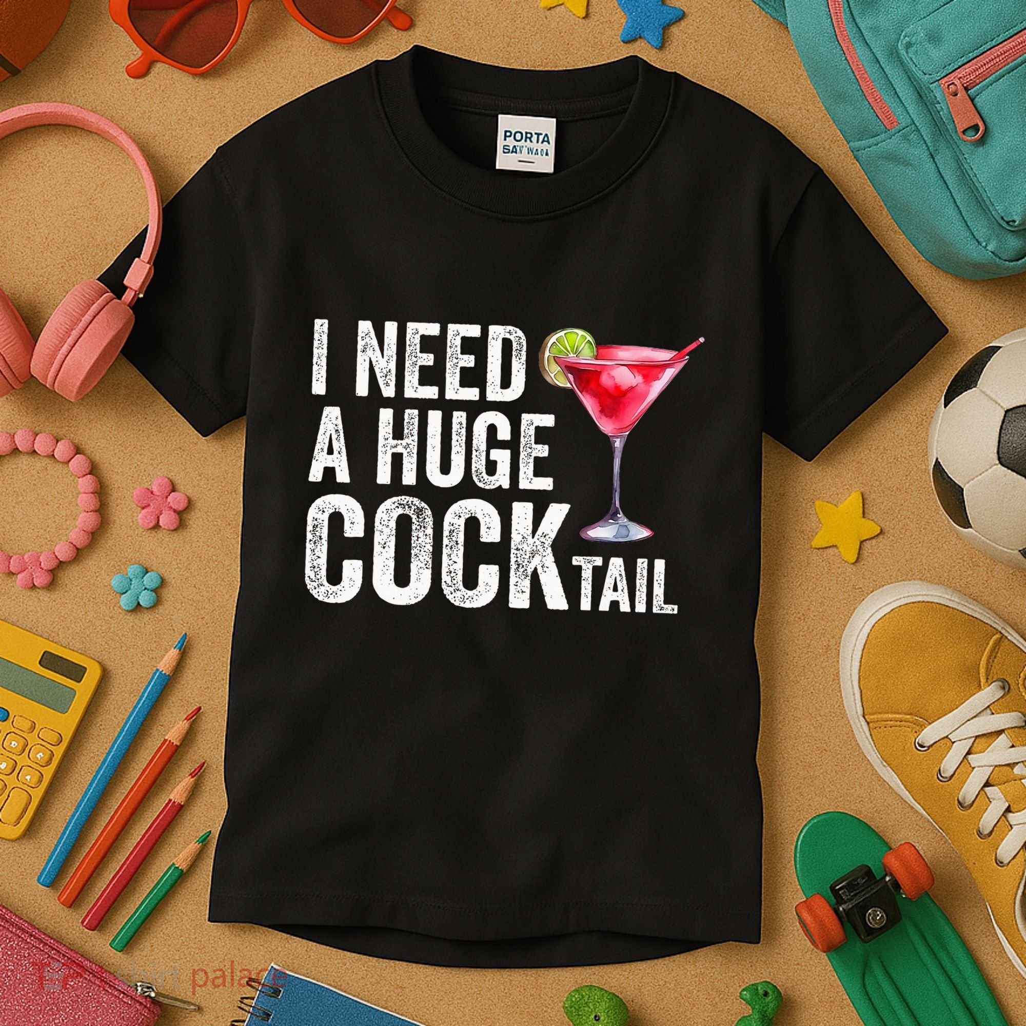 I Need A Huge Cocktail Funny Kids T-Shirt