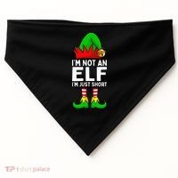 I'm Not An Elf Im Just Short Funny Christmas  USA-Made Doggie Bandana thumb 0
