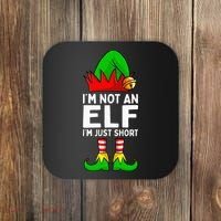 I'm Not An Elf Im Just Short Funny Christmas  Coaster thumb 0