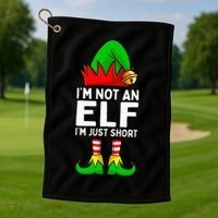 I'm Not An Elf Im Just Short Funny Christmas  Golf Towel thumb 1