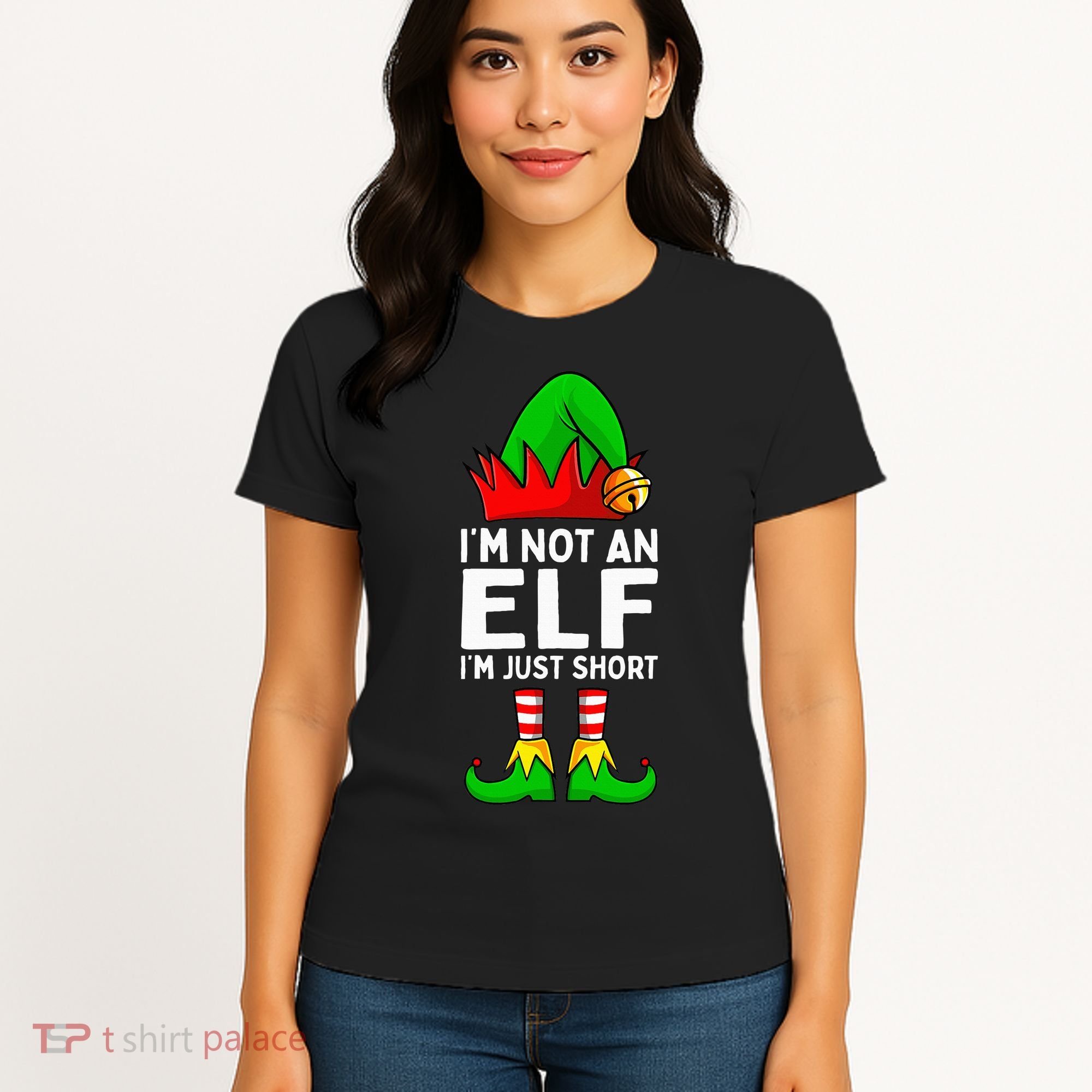 I'm Not An Elf Im Just Short Funny Christmas  Women's T-Shirt