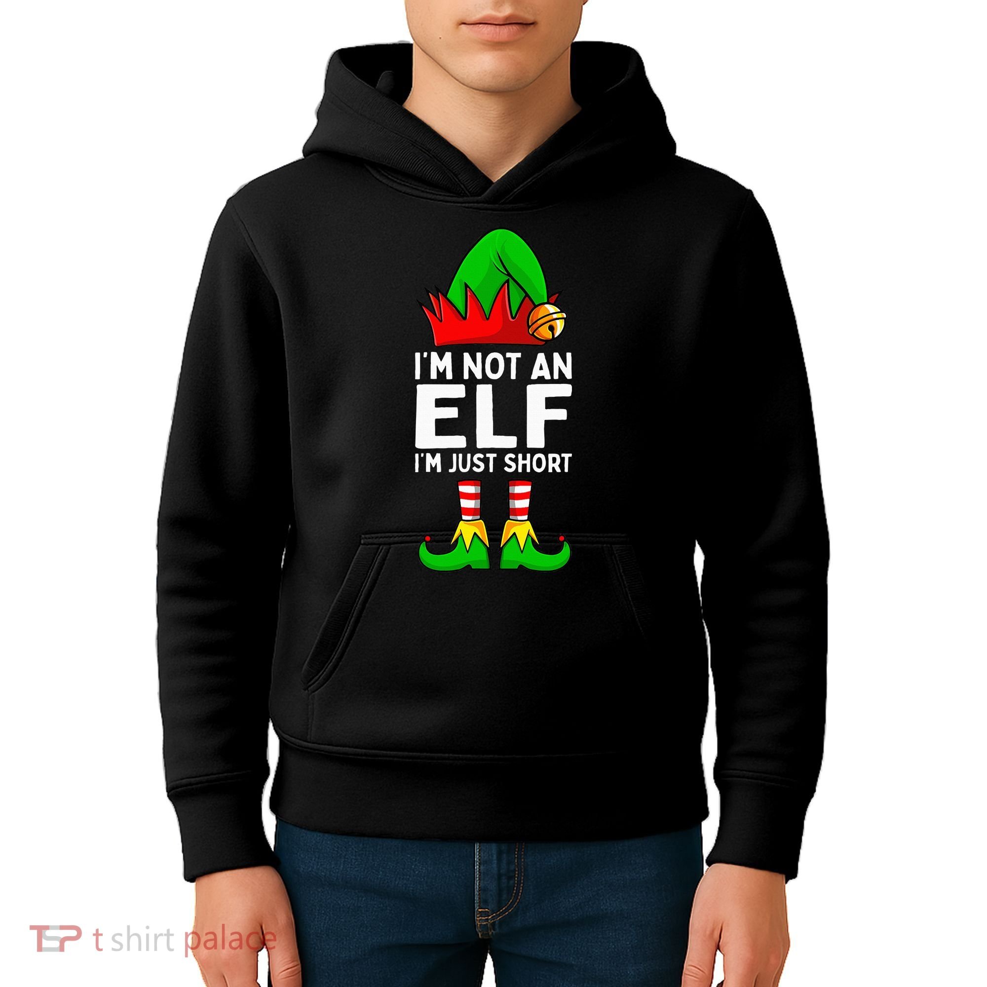 I'm Not An Elf Im Just Short Funny Christmas  Kids Hoodie