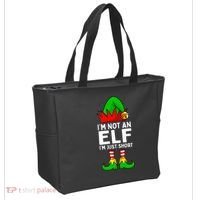 I'm Not An Elf Im Just Short Funny Christmas  Tote Bag thumb 2