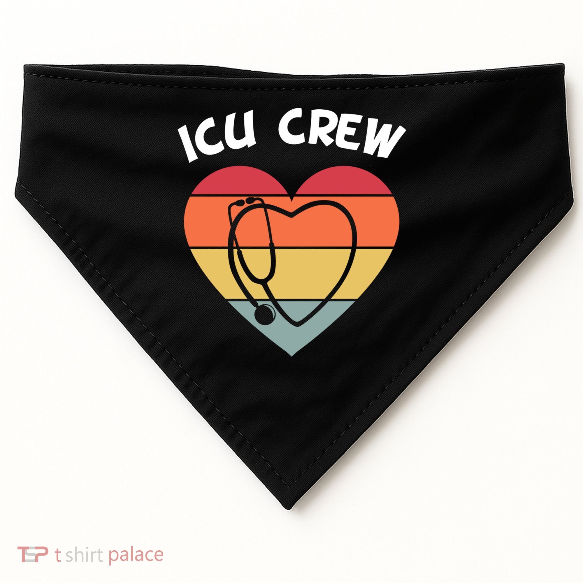 Icu Nurse Appreciation Stethoscope Cna Intensive Care Unit Gift USA-Made Doggie Bandana
