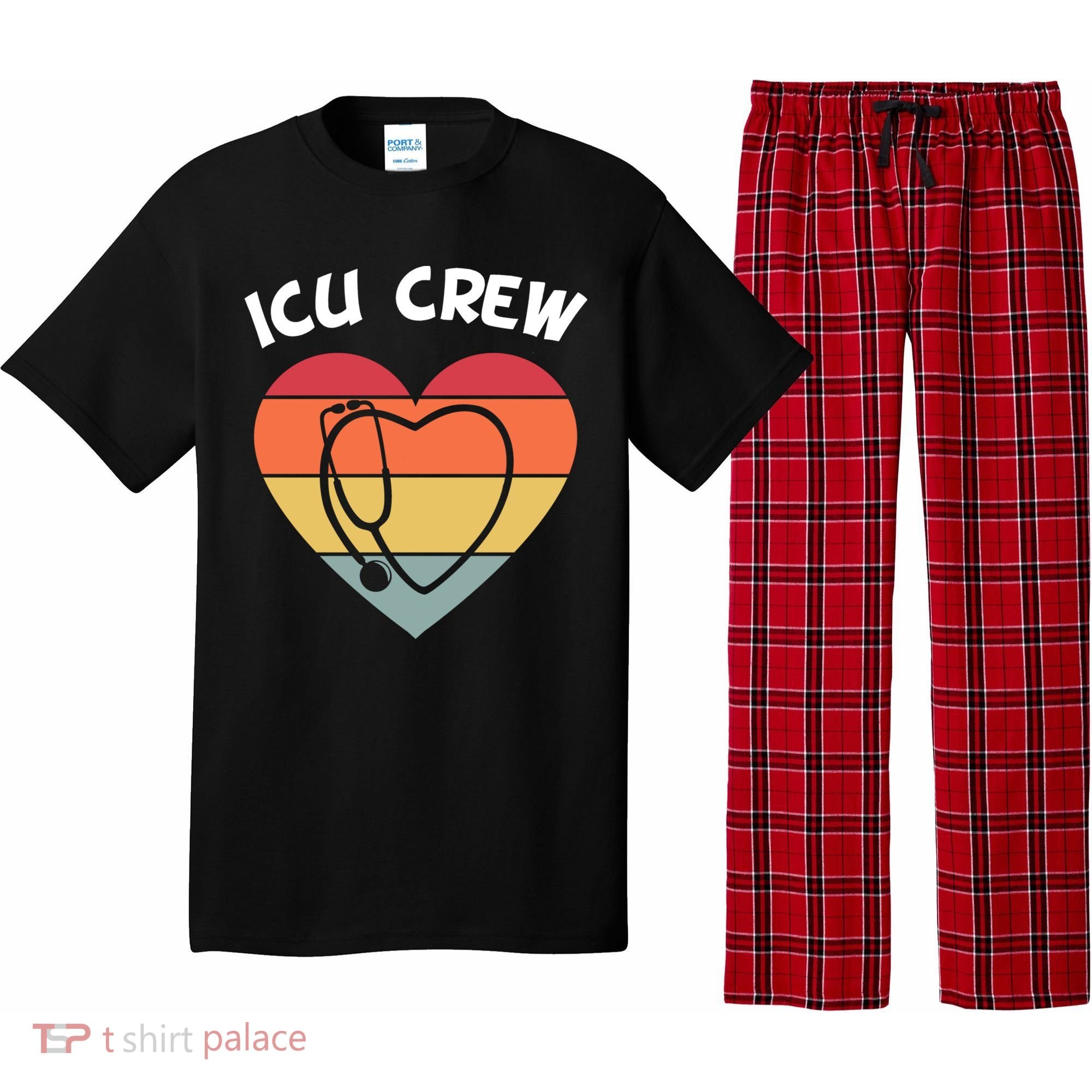 Icu Nurse Appreciation Stethoscope Cna Intensive Care Unit Gift Pajama Set