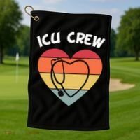 Icu Nurse Appreciation Stethoscope Cna Intensive Care Unit Gift Golf Towel thumb 1