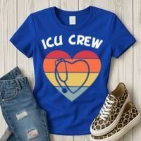 Icu Nurse Appreciation Stethoscope Cna Intensive Care Unit Gift Women's T-Shirt thumb 3