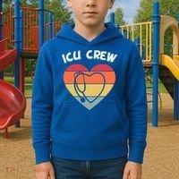 Icu Nurse Appreciation Stethoscope Cna Intensive Care Unit Gift Kids Hoodie thumb 2
