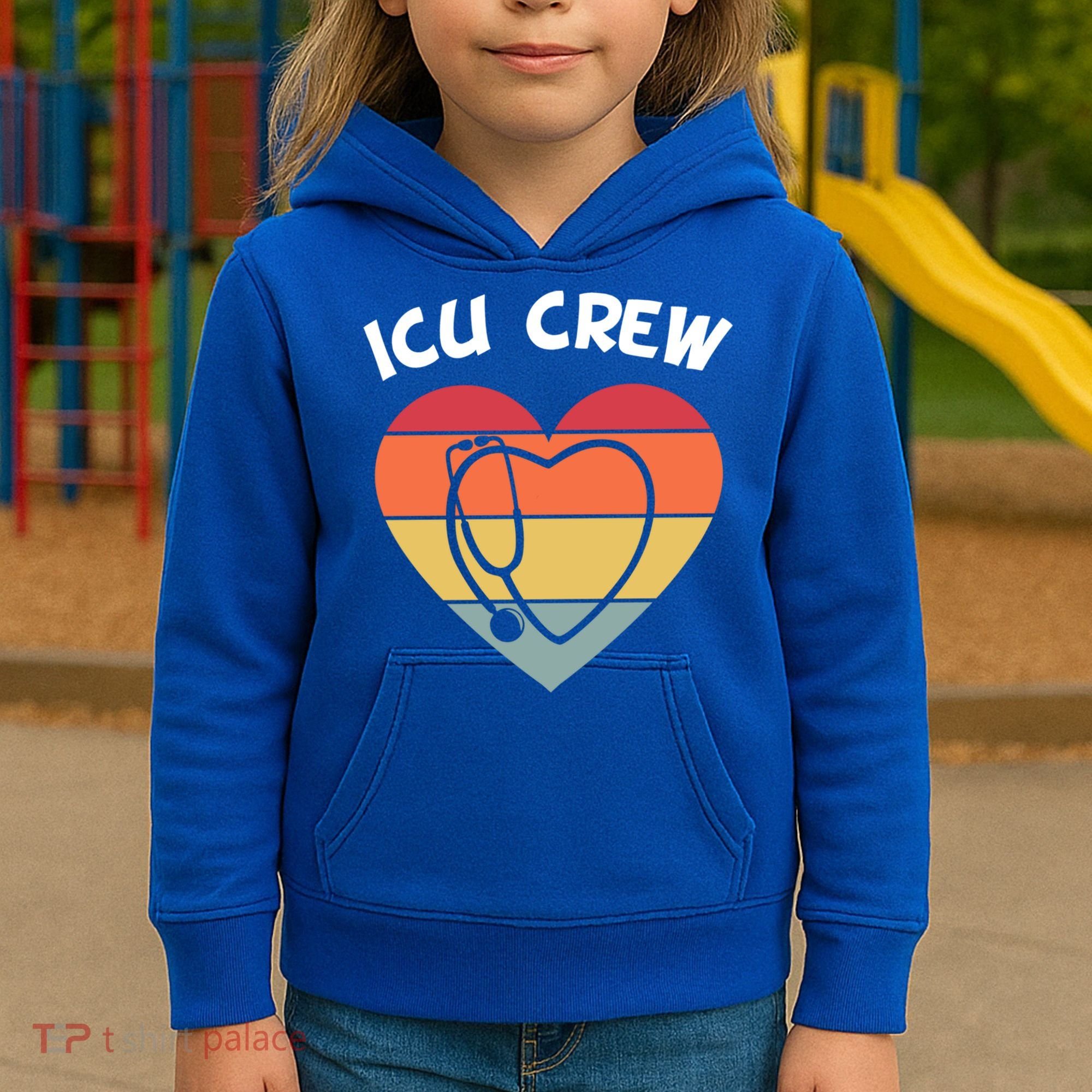 Icu Nurse Appreciation Stethoscope Cna Intensive Care Unit Gift Kids Hoodie
