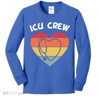 Icu Nurse Appreciation Stethoscope Cna Intensive Care Unit Gift Kids Long Sleeve Shirt