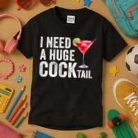 I Need A Huge Cocktail Funny Kids T-Shirt thumb 3