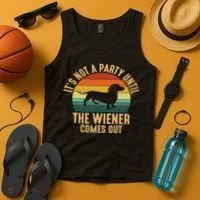 It’s Not A Party Until Wiener Comes Out, Funny Dachshund Tank Top thumb 4