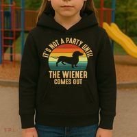 It’s Not A Party Until Wiener Comes Out, Funny Dachshund Kids Hoodie thumb 3