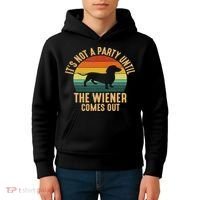 It’s Not A Party Until Wiener Comes Out, Funny Dachshund Kids Hoodie thumb 4