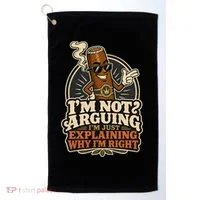 I'm Not Arguing Just Explaining Funny Cigar Golf Towel thumb 0