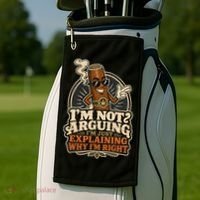 I'm Not Arguing Just Explaining Funny Cigar Golf Towel thumb 2