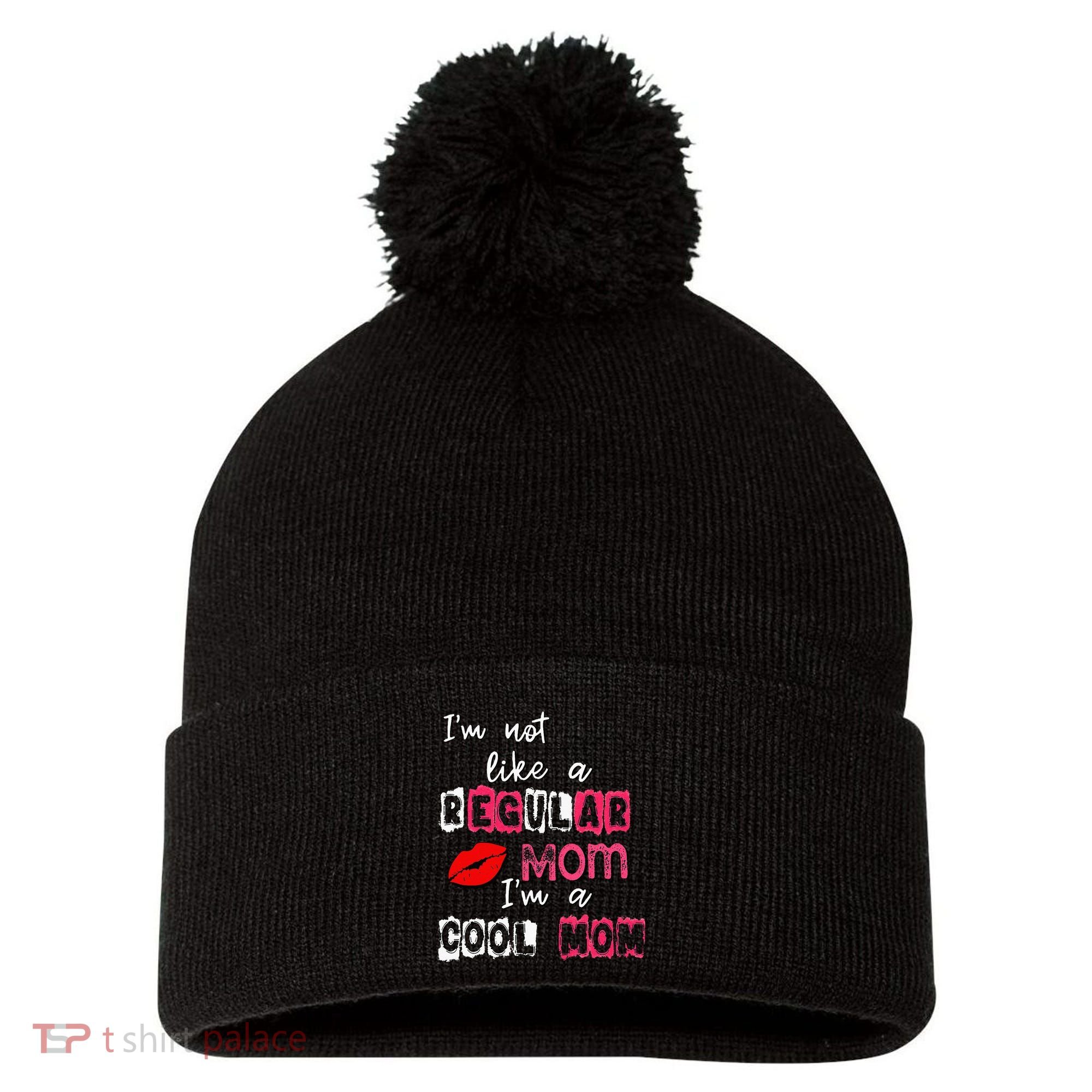 Im Not A Regular Mom Im A Cool Mom Pom Pom 12in Knit Beanie