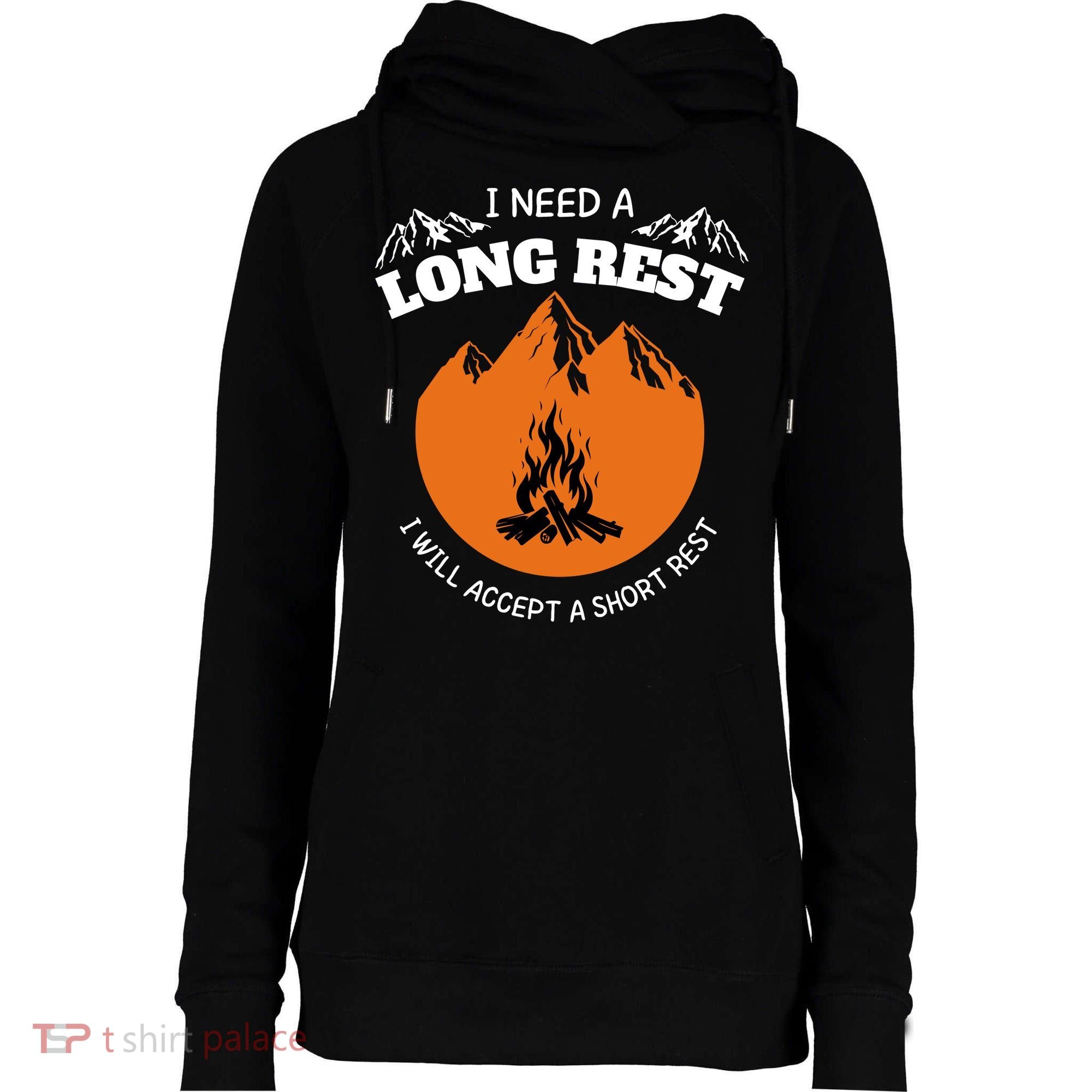 I Need A Long Rest I Will Accept A Short Rest Womens Funnel Neck Pullover Hood