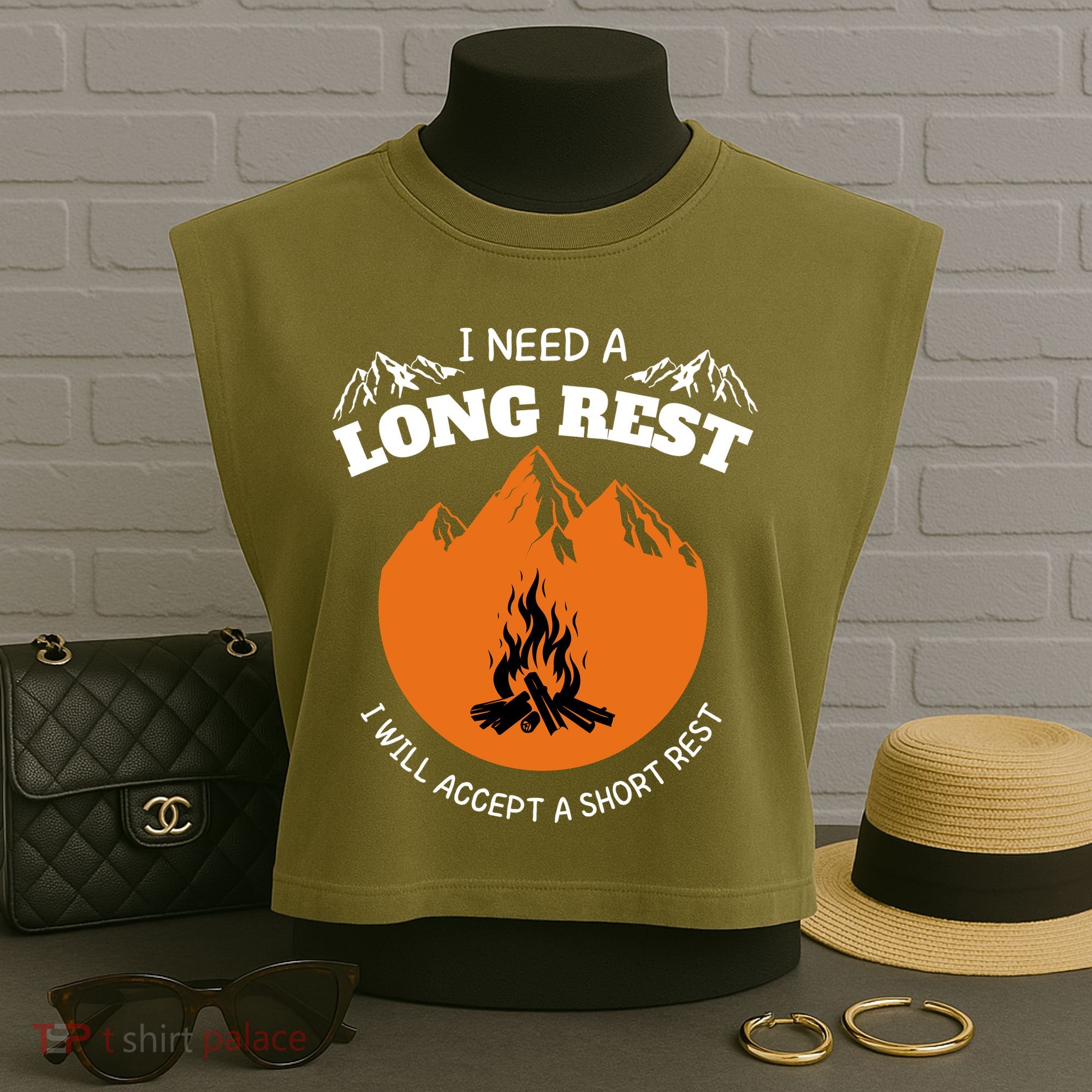 I Need A Long Rest I Will Accept A Short Rest Garment-Dyed Women's Muscle Tee