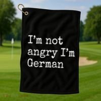 Im Not Angry Im German Funny Oktoberfest Golf Towel thumb 1