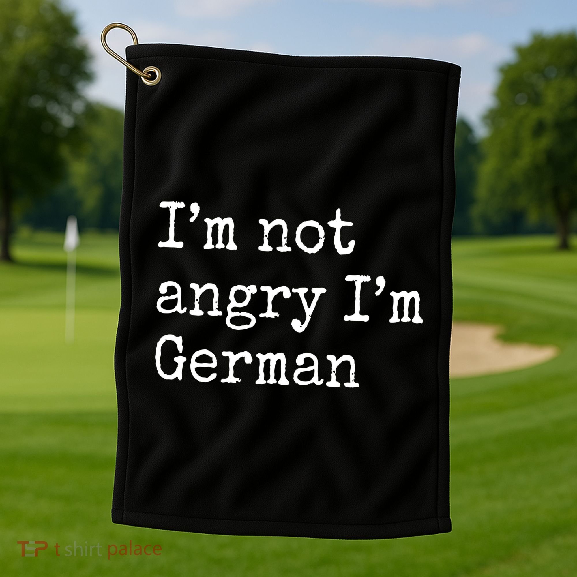 Im Not Angry Im German Funny Oktoberfest Golf Towel