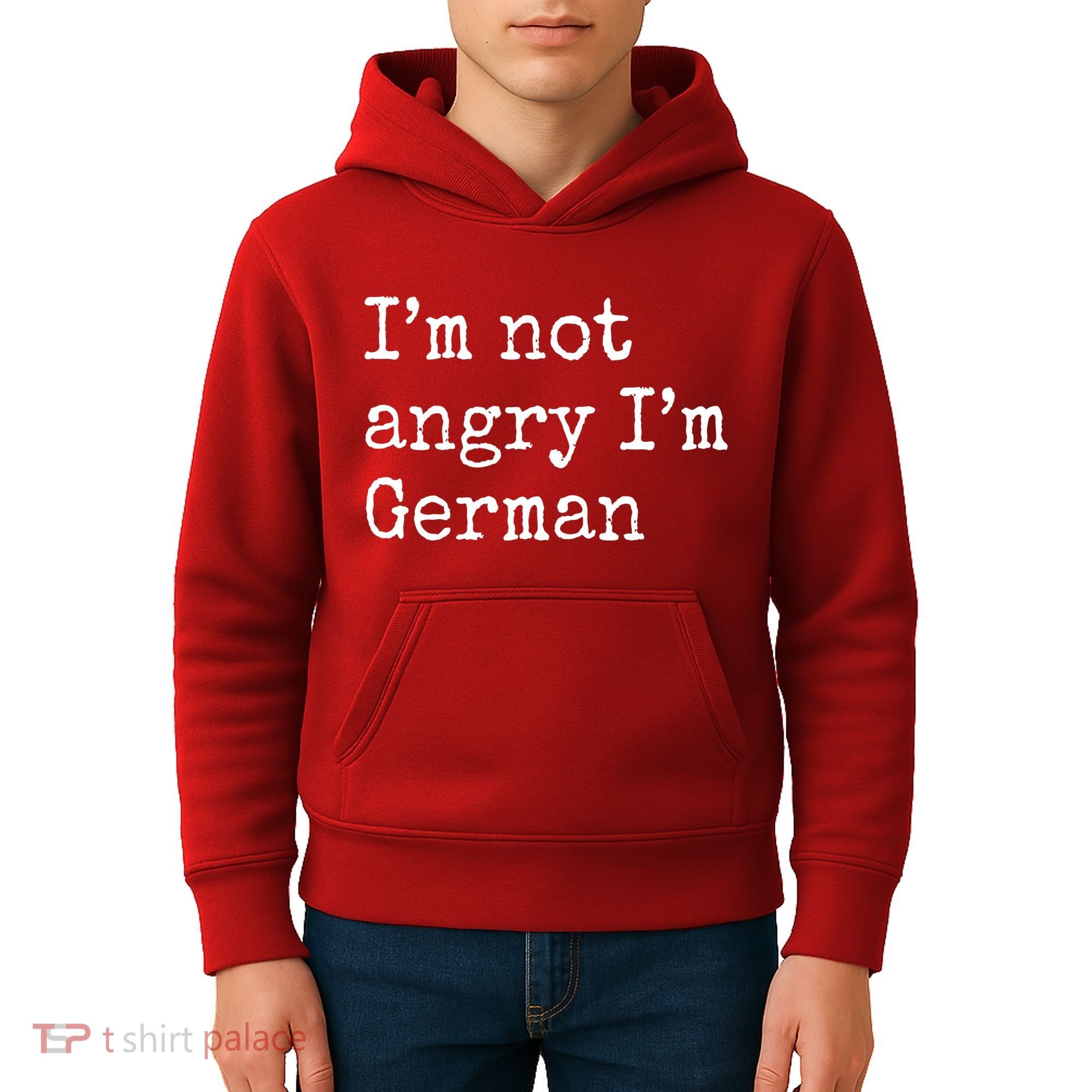 Im Not Angry Im German Funny Oktoberfest Kids Hoodie