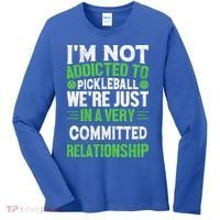 I'm Not Addicted Pickleball Gift For Pickleball Player Women's Long Sleeve Shirt thumb 0