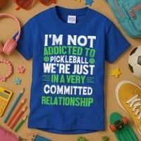 I'm Not Addicted Pickleball Gift For Pickleball Player Kids T-Shirt thumb 3