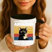 I'm Not Arguing I'm Explaining Why I'm Right Funny Cat Coffee Mug thumb 3