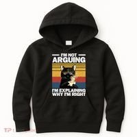 I'm Not Arguing I'm Explaining Why I'm Right Funny Cat Kids Hoodie thumb 0