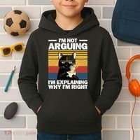 I'm Not Arguing I'm Explaining Why I'm Right Funny Cat Kids Hoodie thumb 2