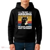 I'm Not Arguing I'm Explaining Why I'm Right Funny Cat Kids Hoodie thumb 4