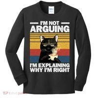 I'm Not Arguing I'm Explaining Why I'm Right Funny Cat Kids Long Sleeve Shirt thumb 0