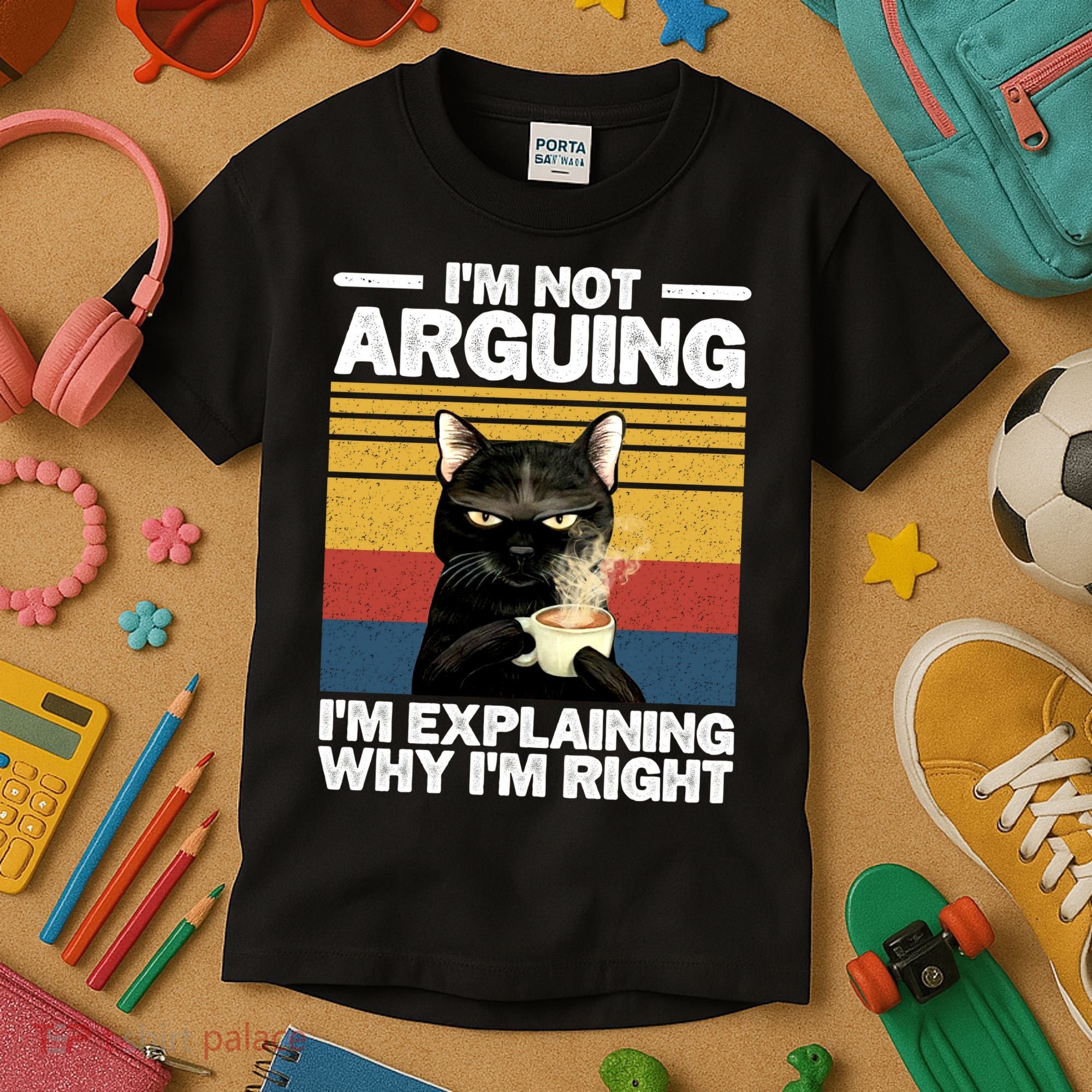 I'm Not Arguing I'm Explaining Why I'm Right Funny Cat Kids T-Shirt