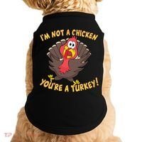 I'm Not A Chicken You're A Turkey Funny Thanksgiving Gift Doggie Tank thumb 0