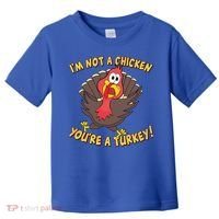 I'm Not A Chicken You're A Turkey Funny Thanksgiving Gift Toddler T-Shirt thumb 0